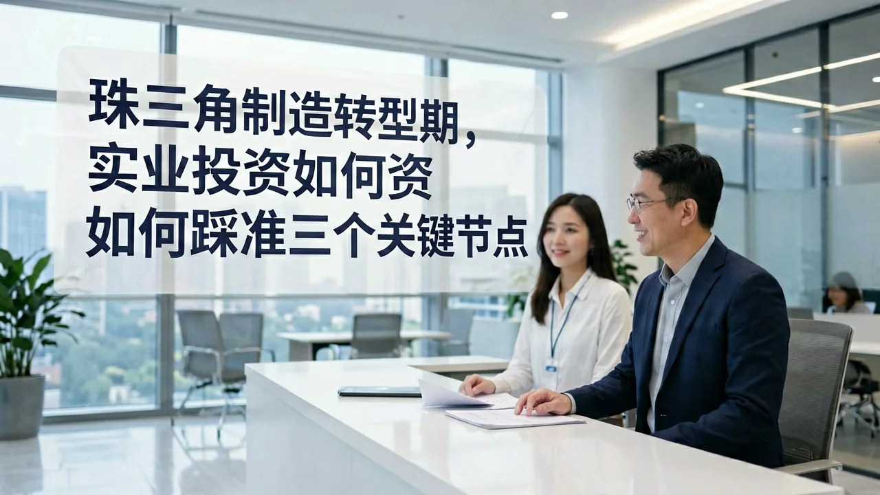 珠三角制造转型期，实业投资如何踩准三个关键节点